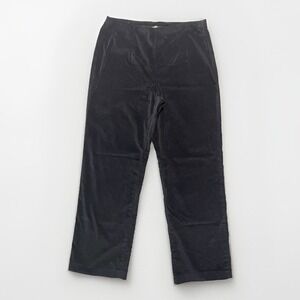 Eddie Bauer Pants Womens Sz 16 Black Velvet Straight Fit 90's Whimsygoth